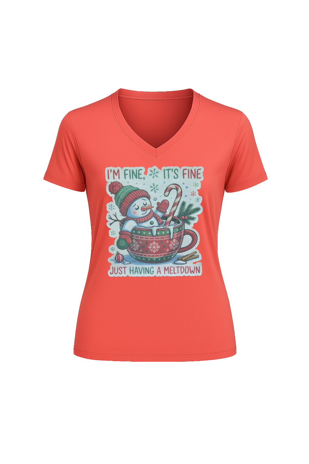 Glitter Having A Meltdown Short Sleeve V-Neck Tee