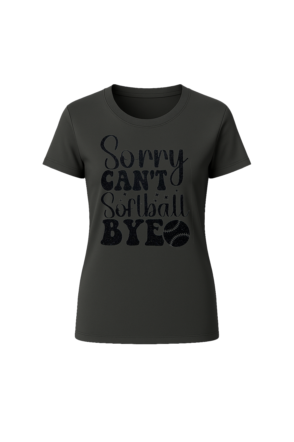 Glitter Sorry Can't Softball Bye Short Sleeve Tee