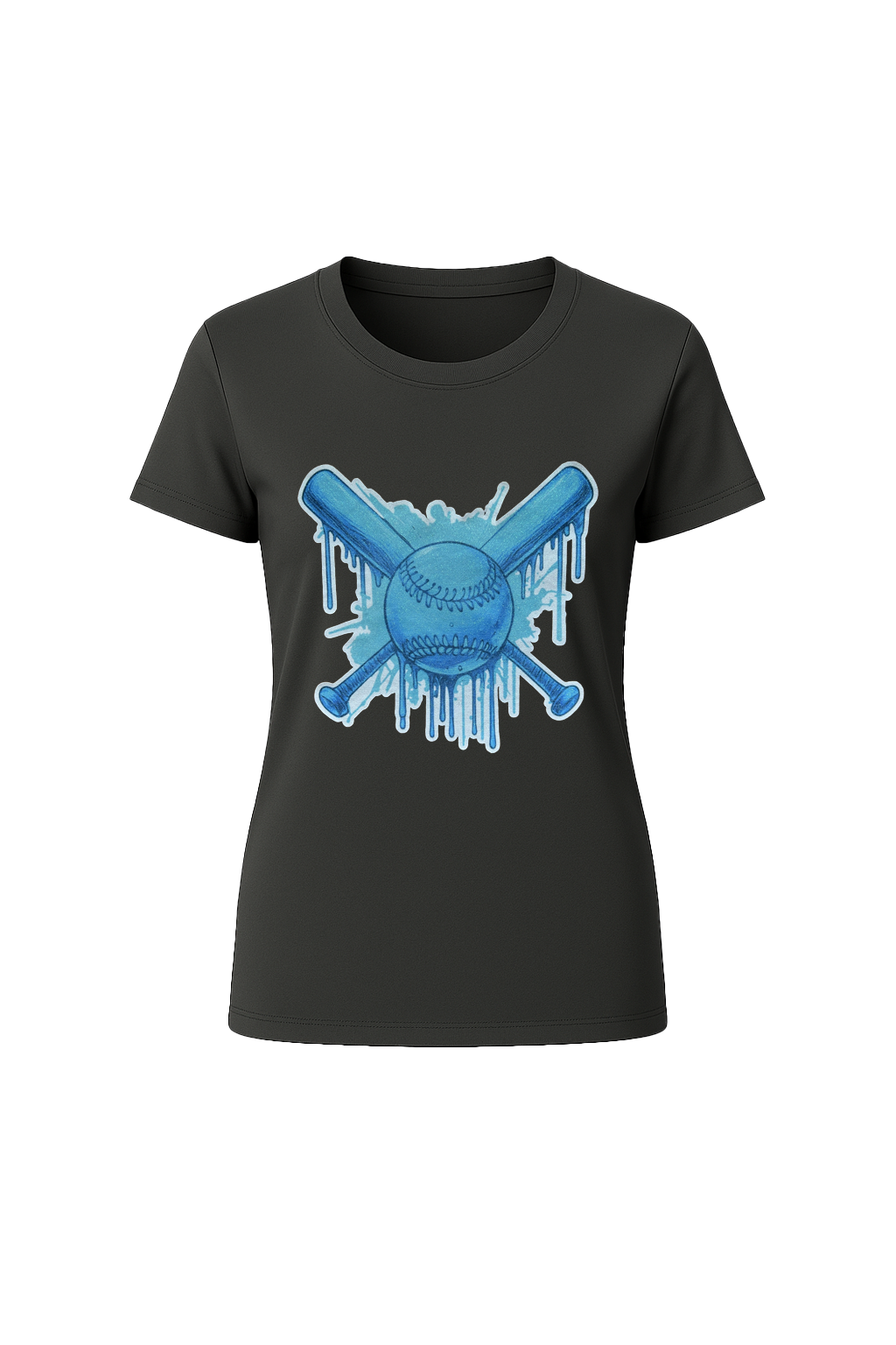 Glitter Blue Drip Bats Short Sleeve Tee