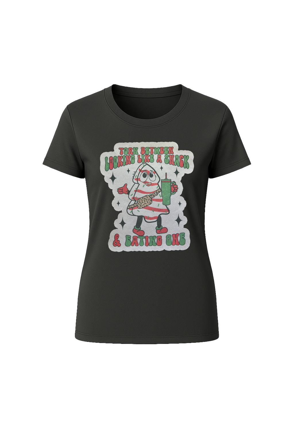 Glitter Christmas Snack Short Sleeve Tee