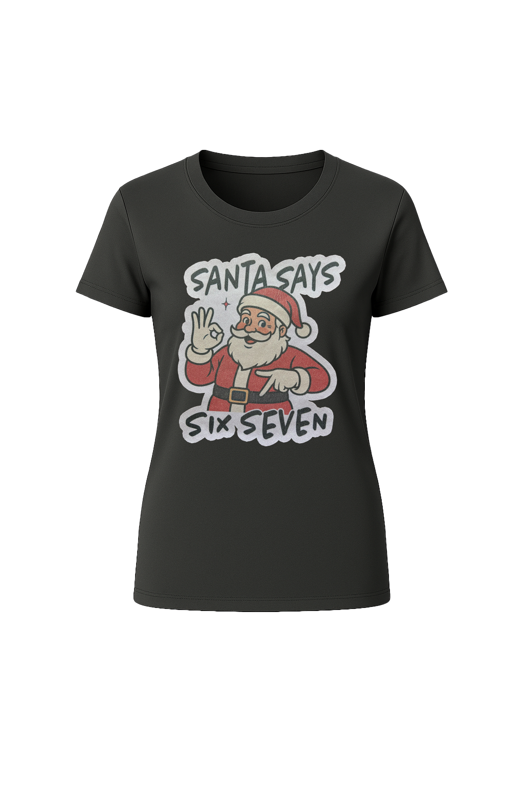 Glitter Santa Says Six Seven Short Sleeve Tee