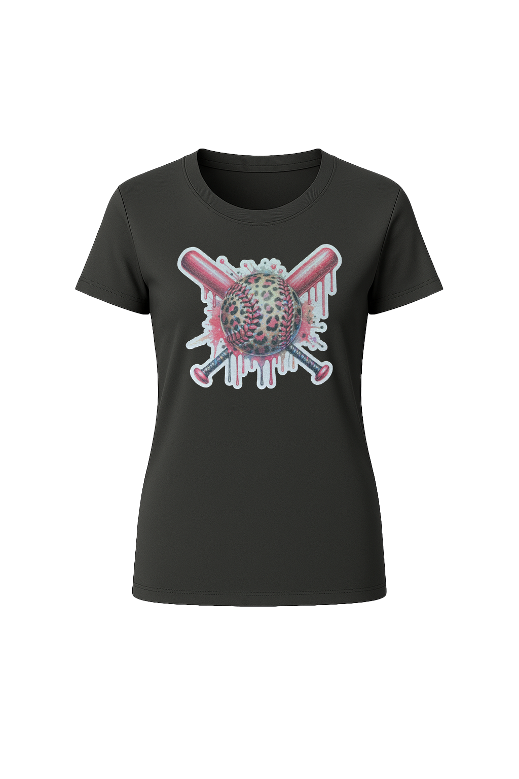 Glitter Leopard Drip Short Sleeve Tee