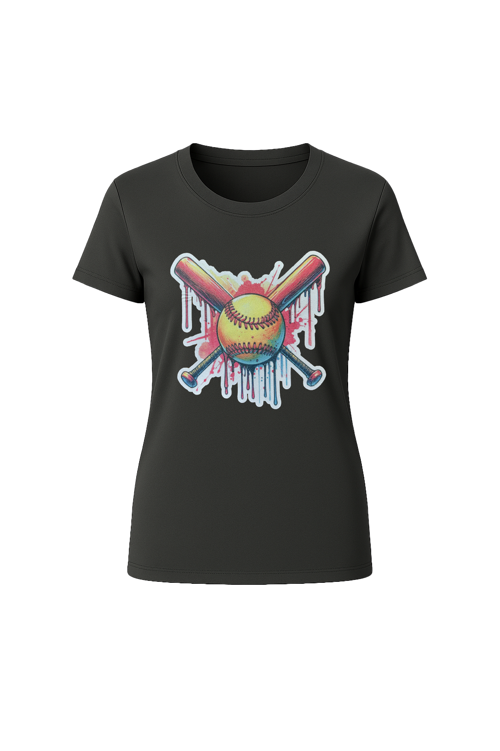 Glitter Red Drip Bats Short Sleeve Tee