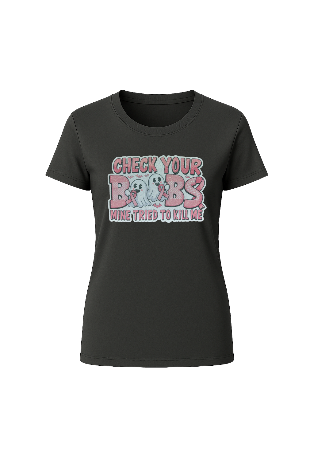 Glitter Check Your Boobs Short Sleeve Tee