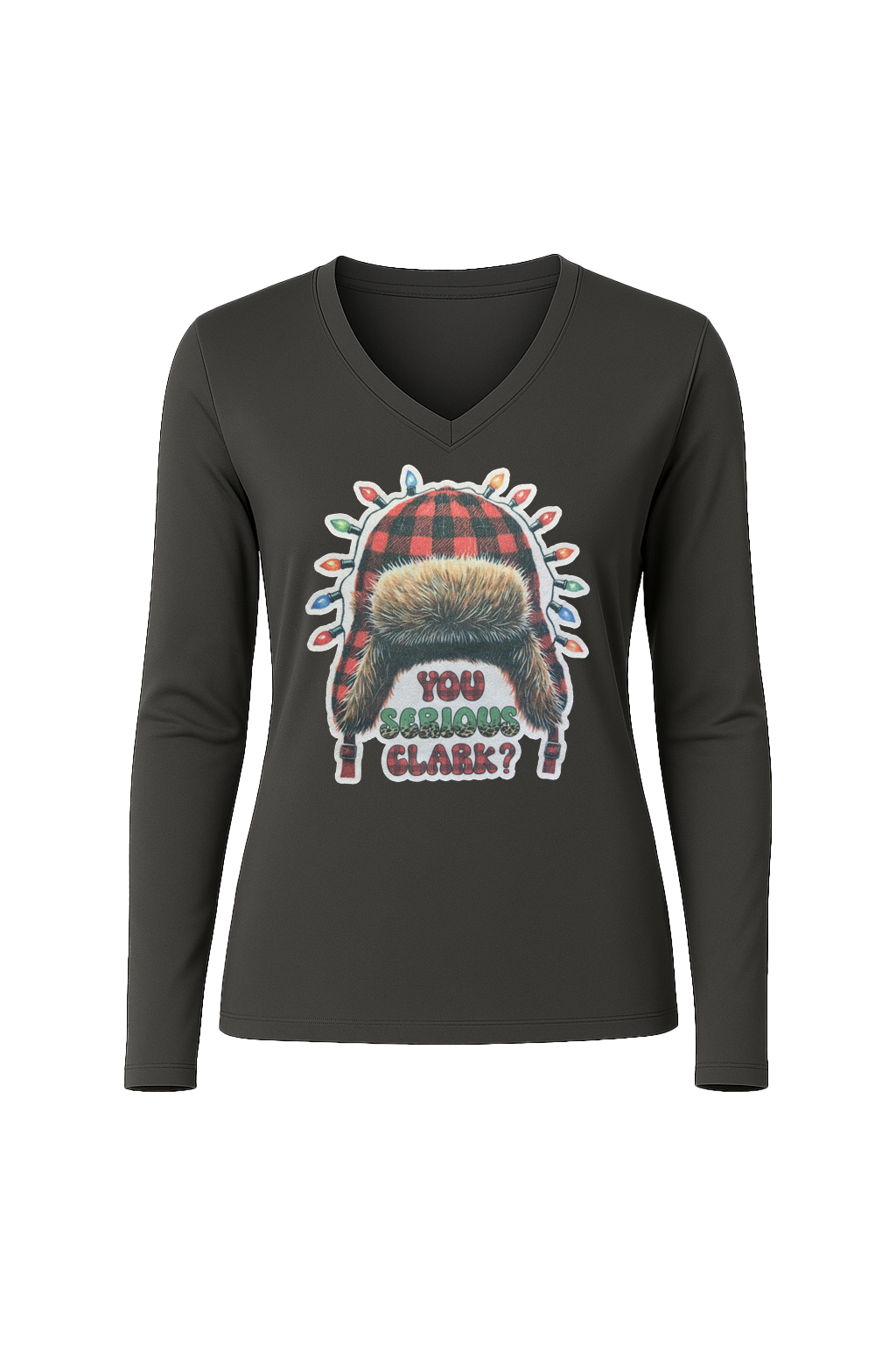 Glitter You Serious Clark? Long Sleeve V-Neck Tee