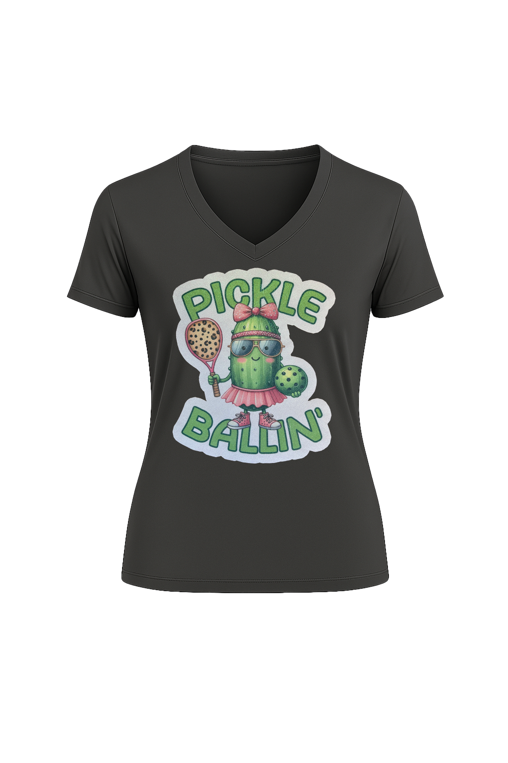 Glitter Pickle Ballin Short Sleeve V-Neck Tee