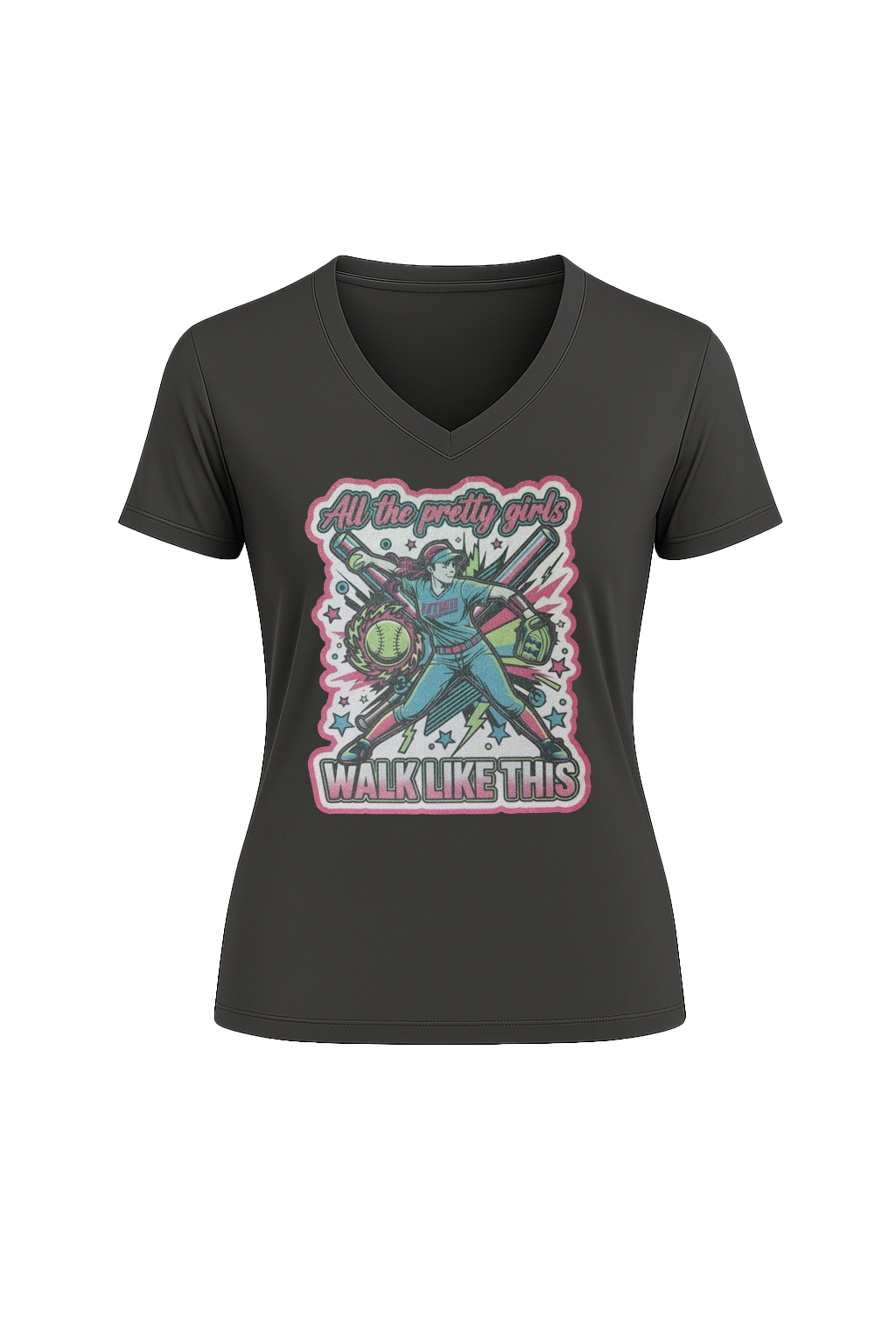 Glitter Pretty Girls Short Sleeve V-Neck Tee