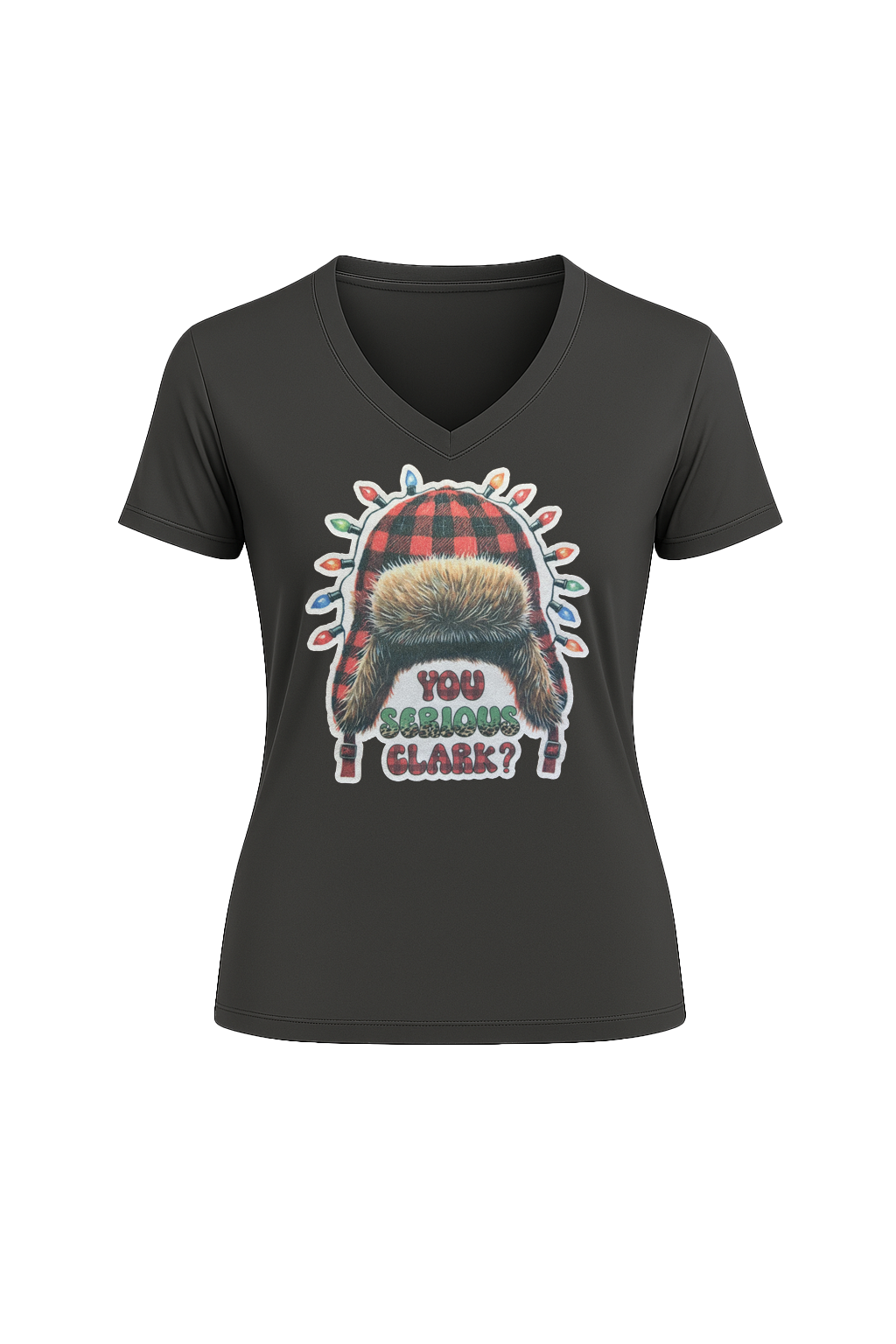Glitter You Serious Clark? Short Sleeve V-Neck Tee