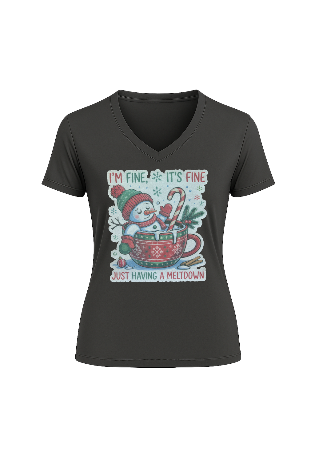 Glitter Having A Meltdown Short Sleeve V-Neck Tee