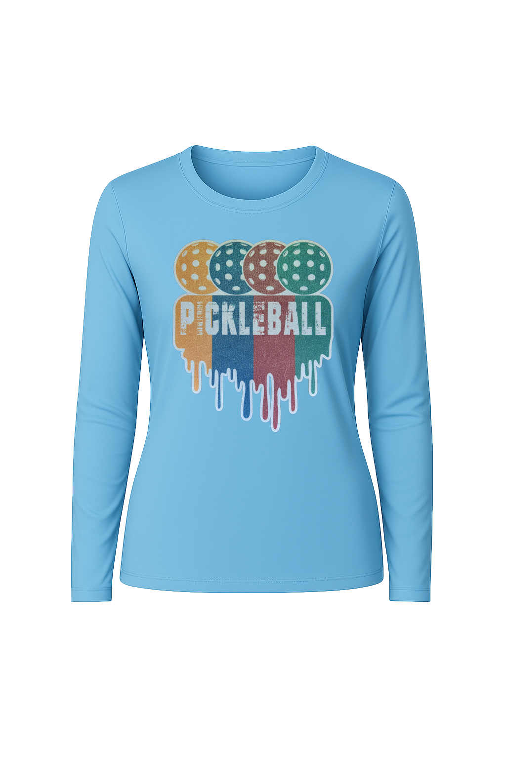 Glitter Pickleball Drip Long Sleeve Tee UPF 50