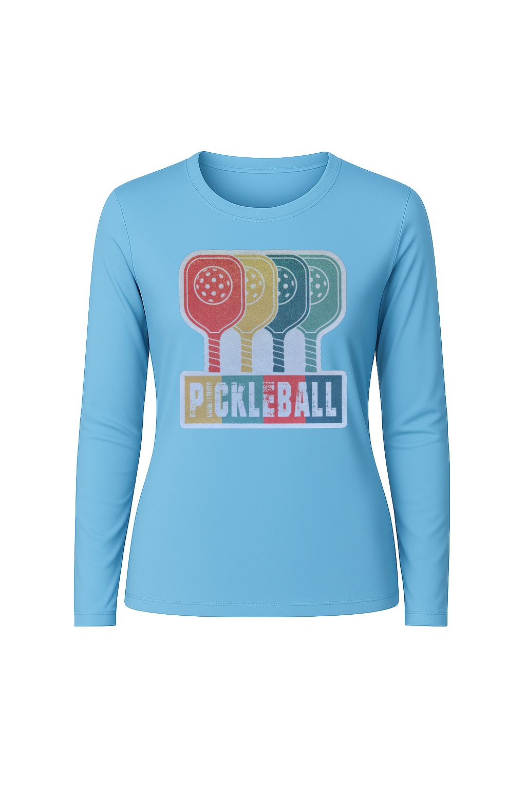 Glitter Pickleball Paddles Long Sleeve Tee UPF 50