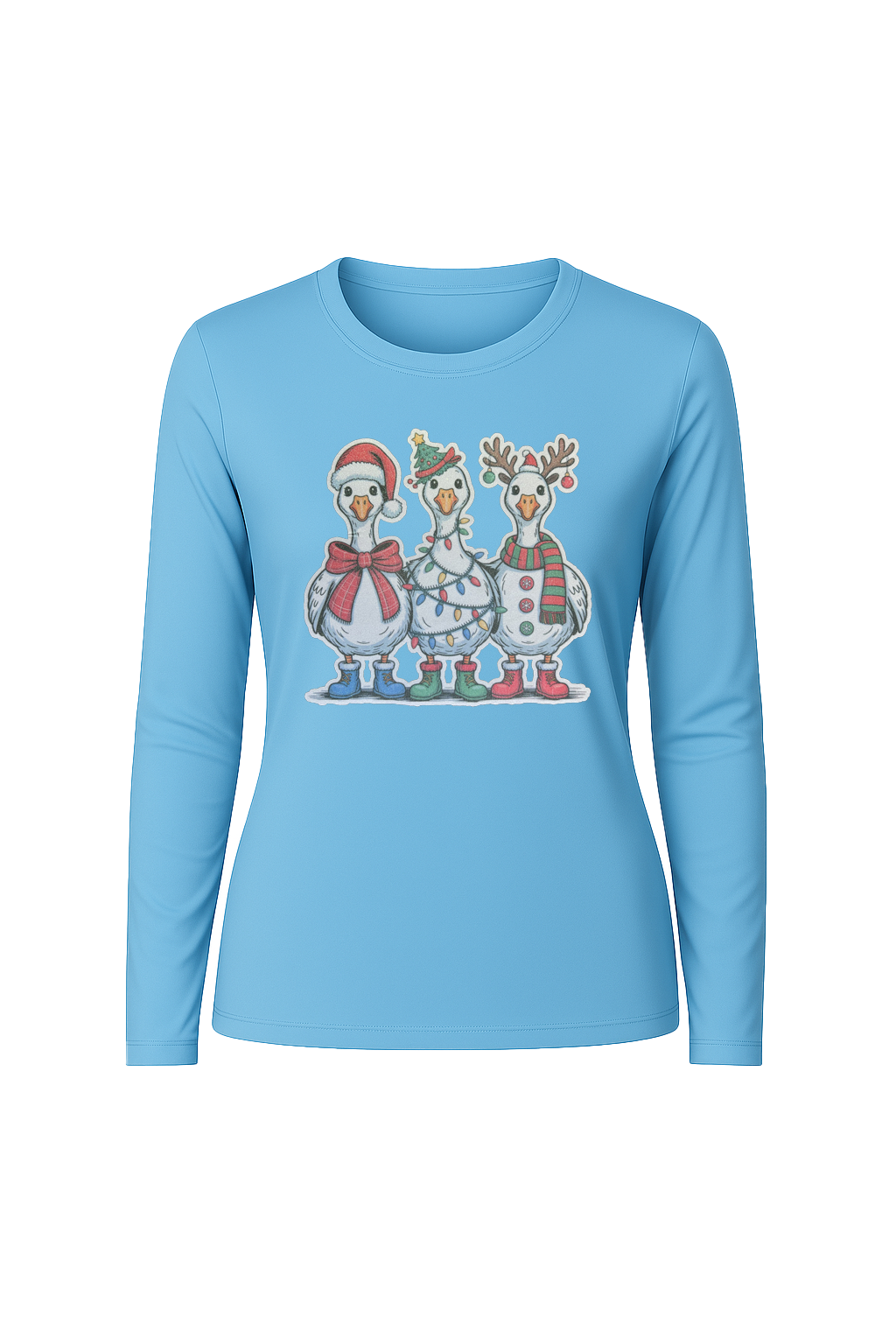 Glitter Festive Fowl Long Sleeve Tee UPF 50