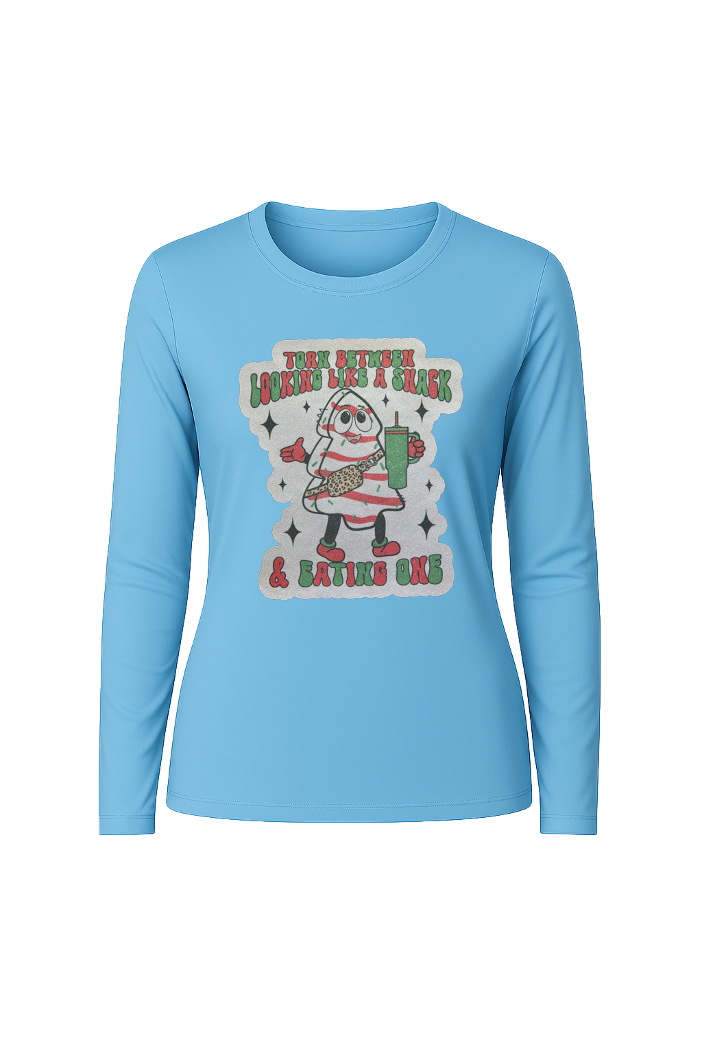 Glitter Christmas Snack Long Sleeve Tee UPF 50