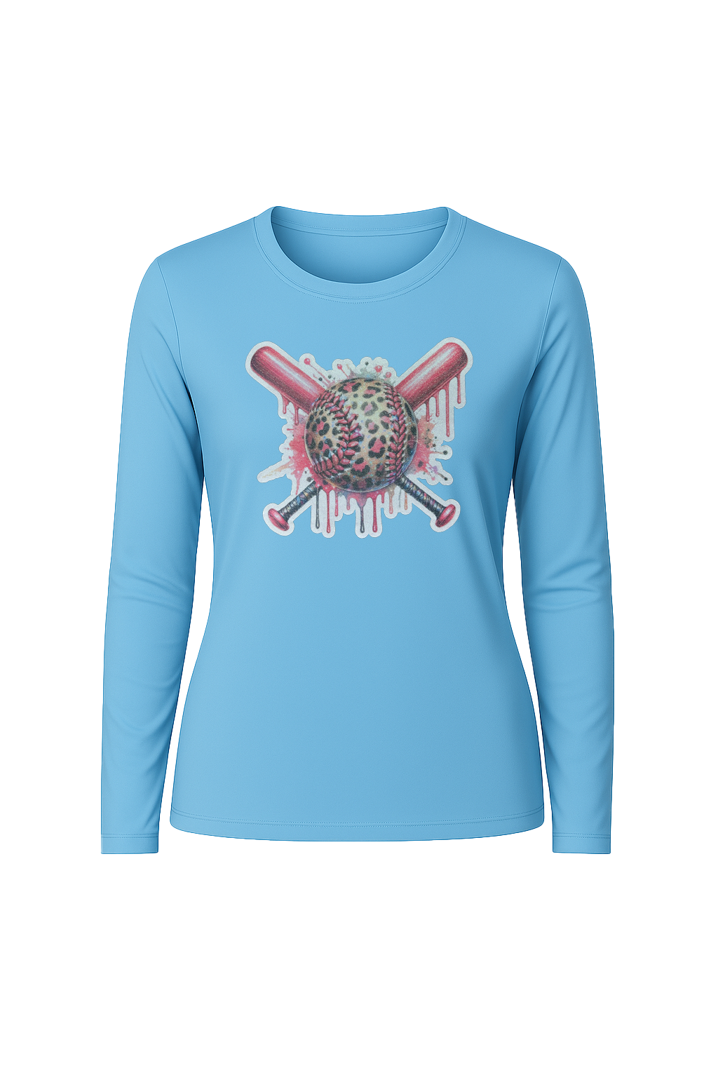 Glitter Leopard Drip Long Sleeve Tee UPF 50