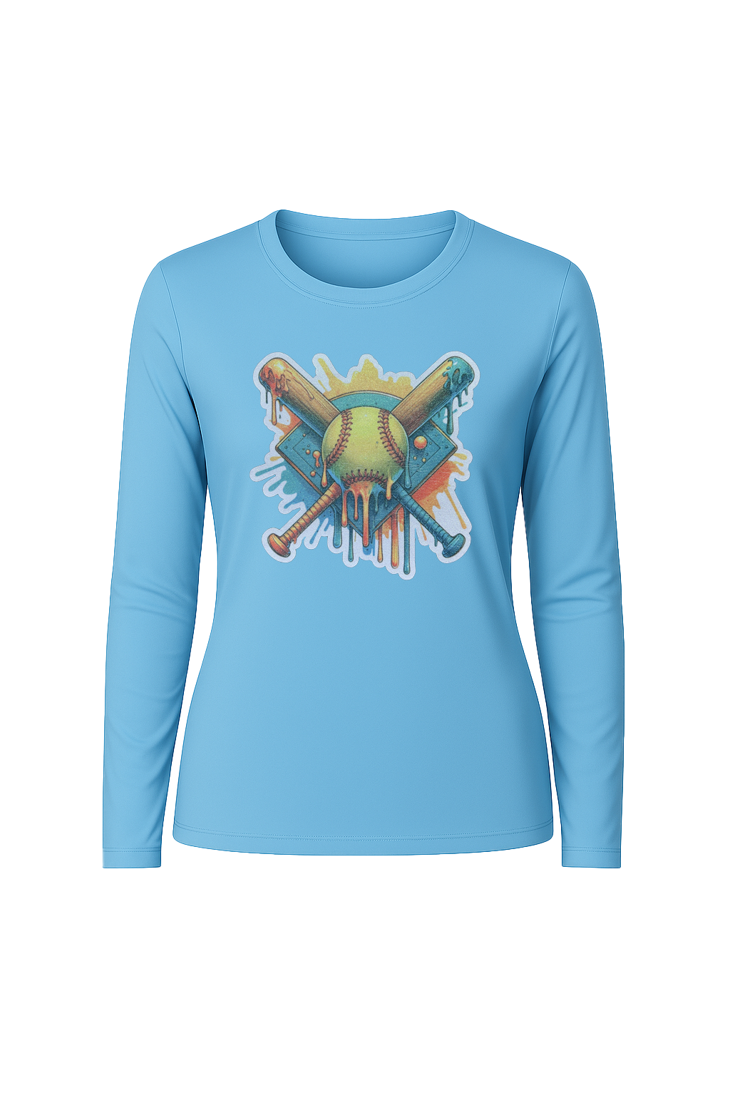 Glitter Teal Shield Long Sleeve Tee UPF 50