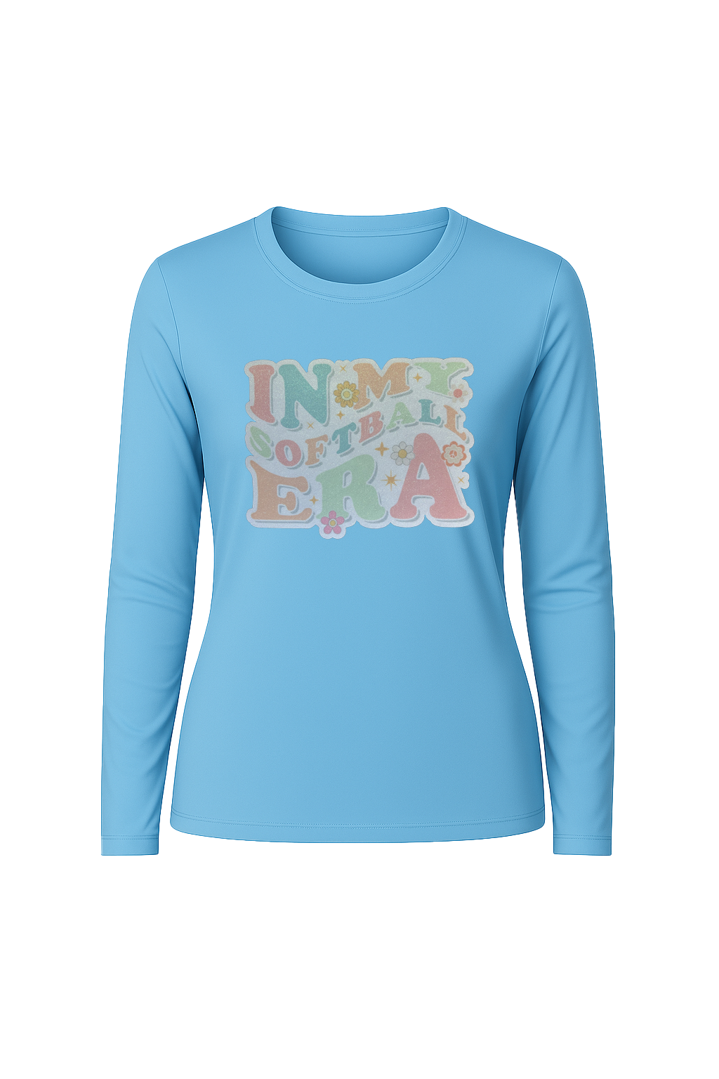Glitter Softball Era Long Sleeve Tee UPF 50