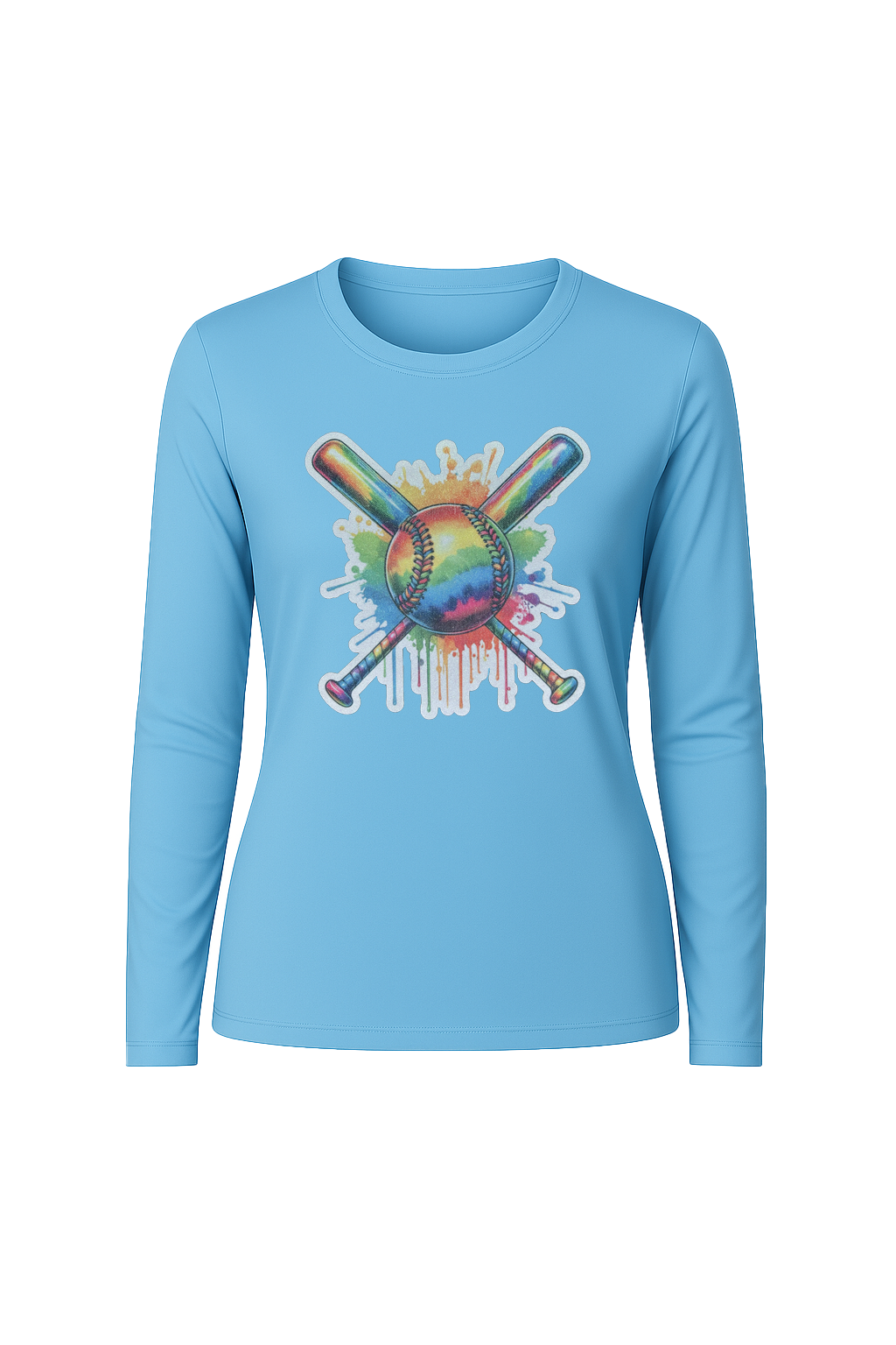 Glitter Splatter Bats Long Sleeve Tee UPF 50