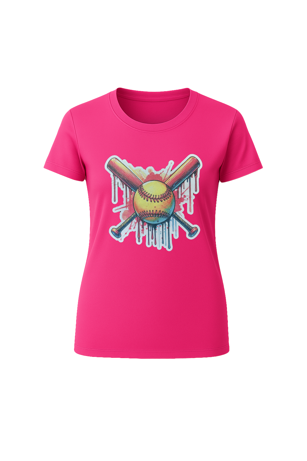 Glitter Red Drip Bats Short Sleeve Tee