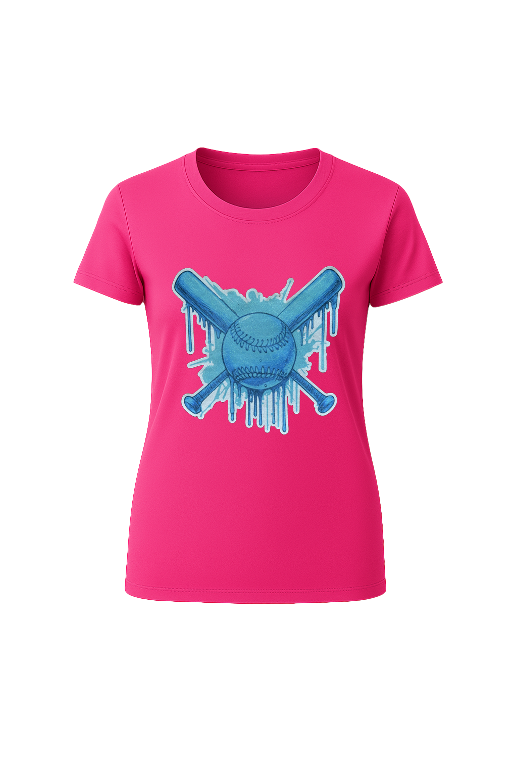 Glitter Blue Drip Bats Short Sleeve Tee