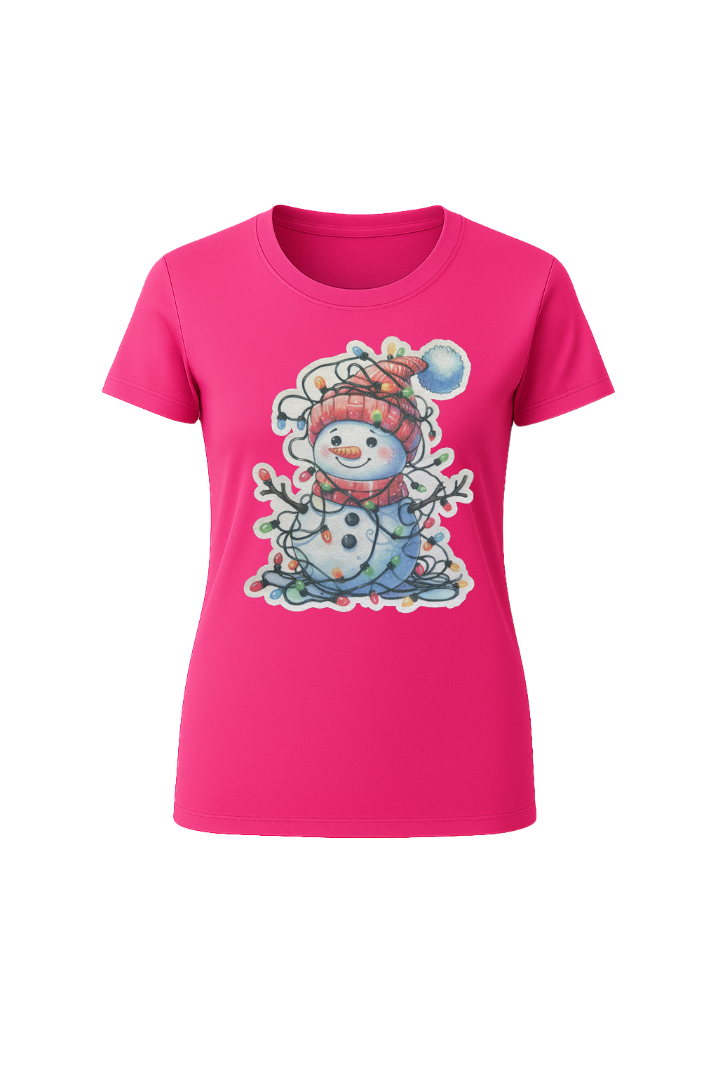 Glitter Tangled Snowman Short Sleeve Tee