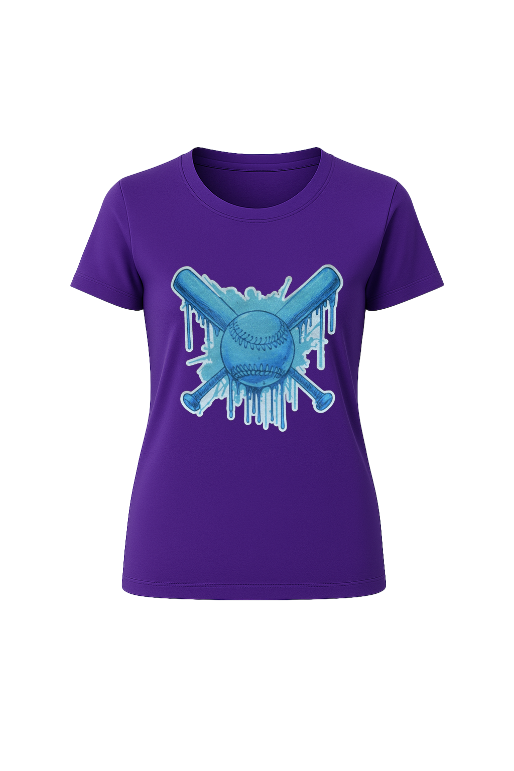 Glitter Blue Drip Bats Short Sleeve Tee