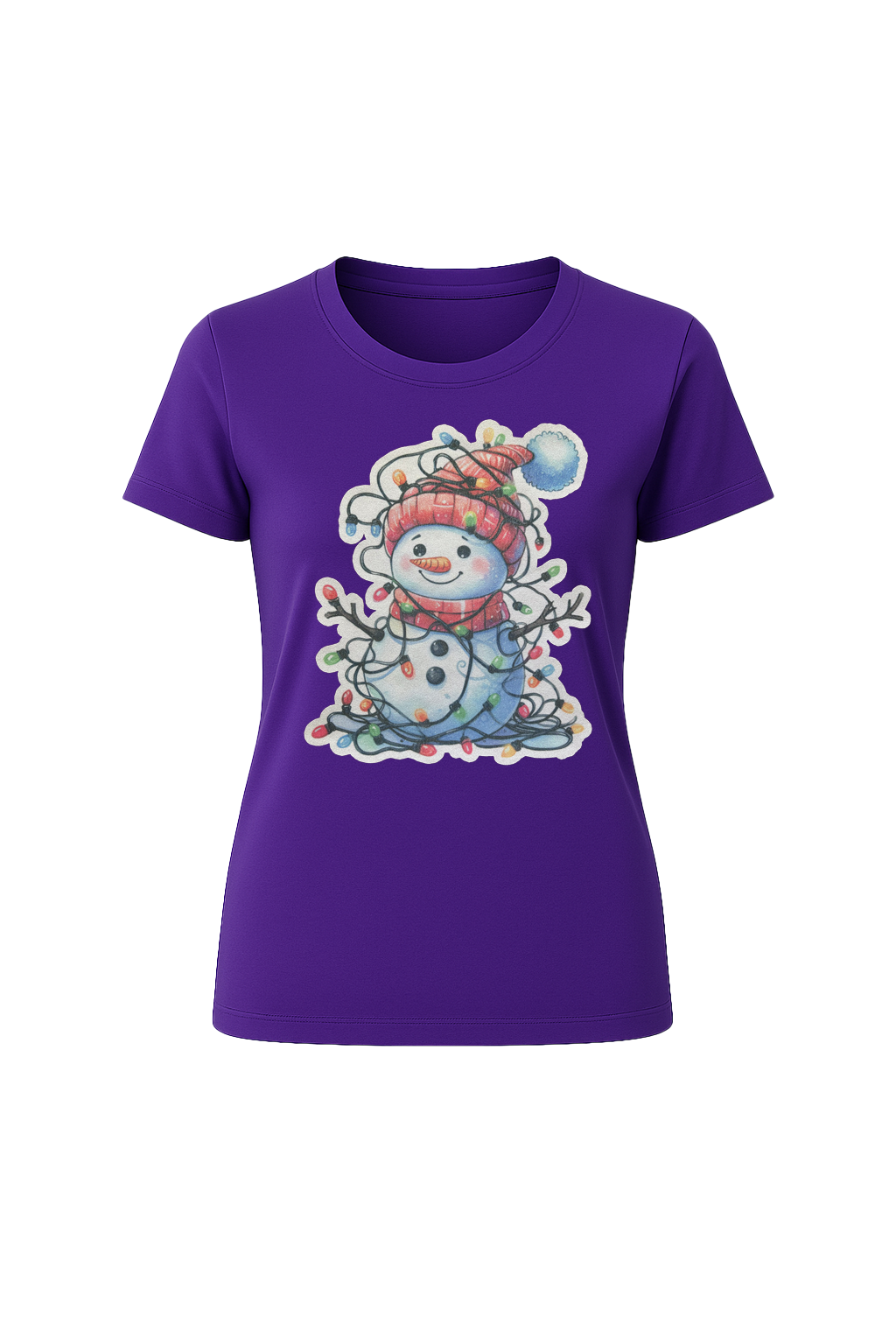 Glitter Tangled Snowman Short Sleeve Tee