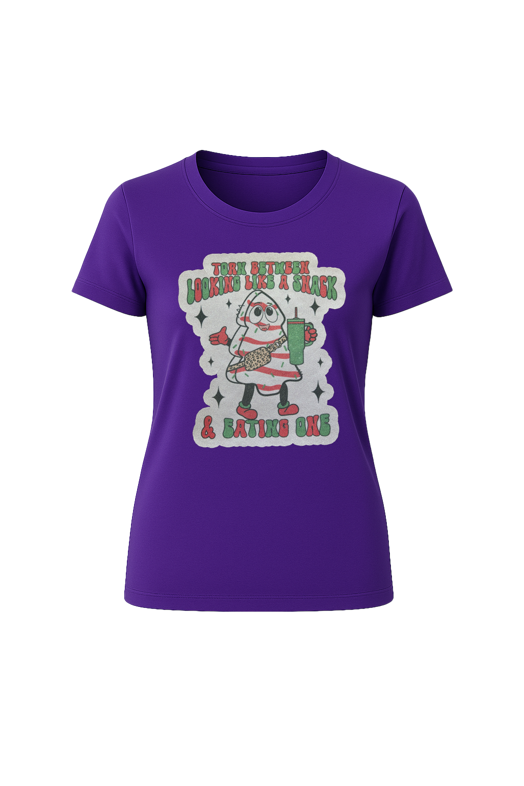 Glitter Christmas Snack Short Sleeve Tee