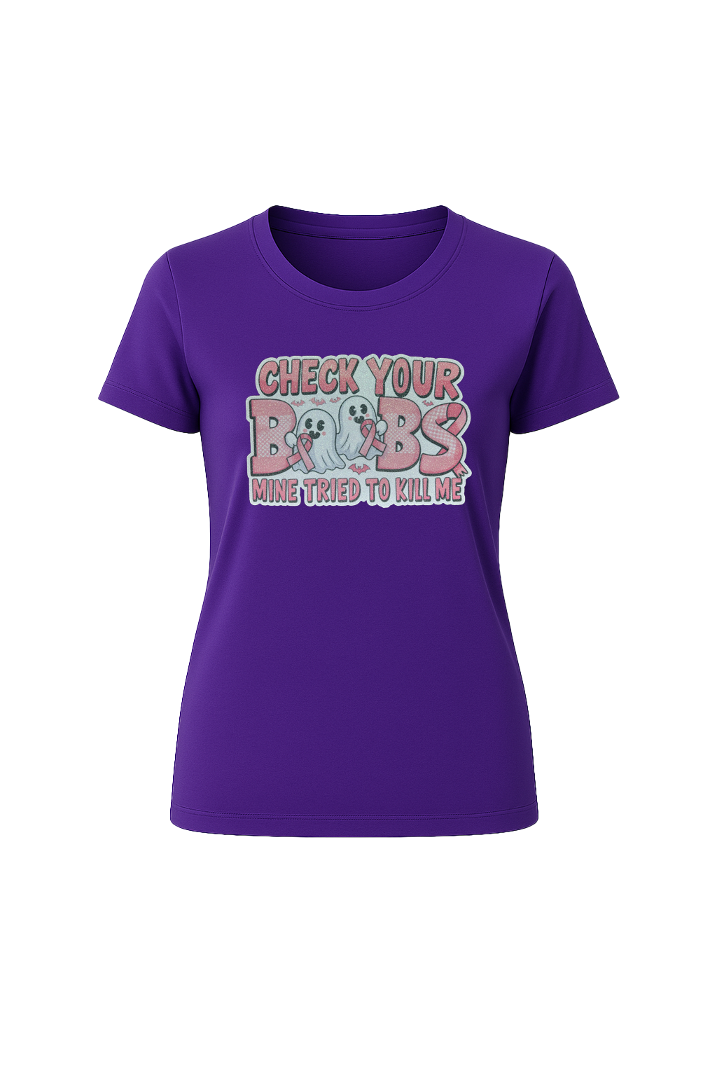 Glitter Check Your Boobs Short Sleeve Tee
