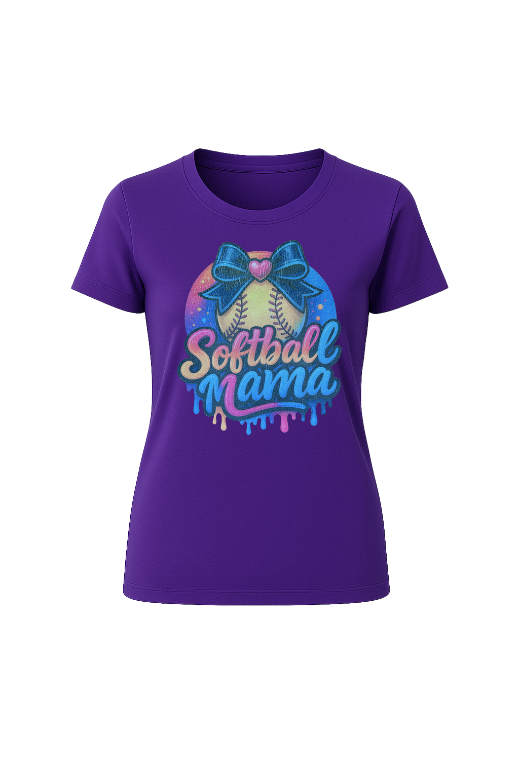 Glitter Softball Mama Drip Short Sleeve Tee