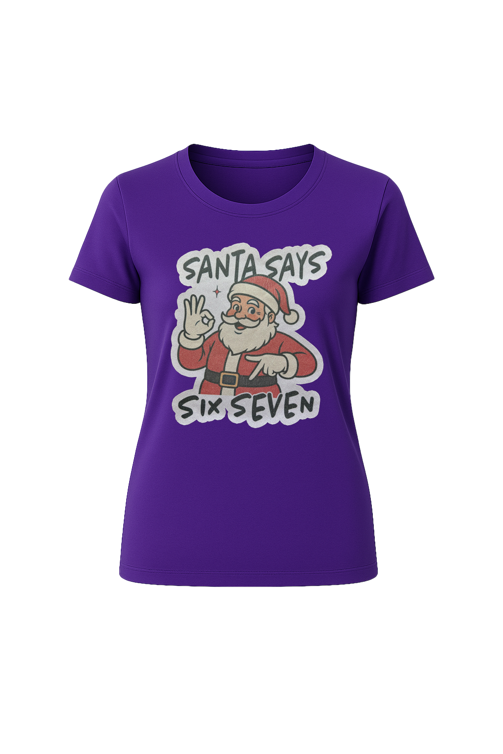 Glitter Santa Says Six Seven Short Sleeve Tee