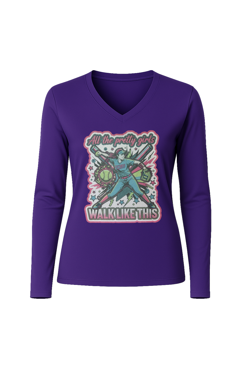 Glitter Pretty Girls Long Sleeve V-Neck Tee