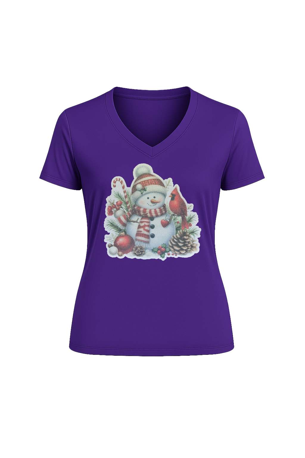 Glitter Cardinal's Gift Short Sleeve V-Neck Tee