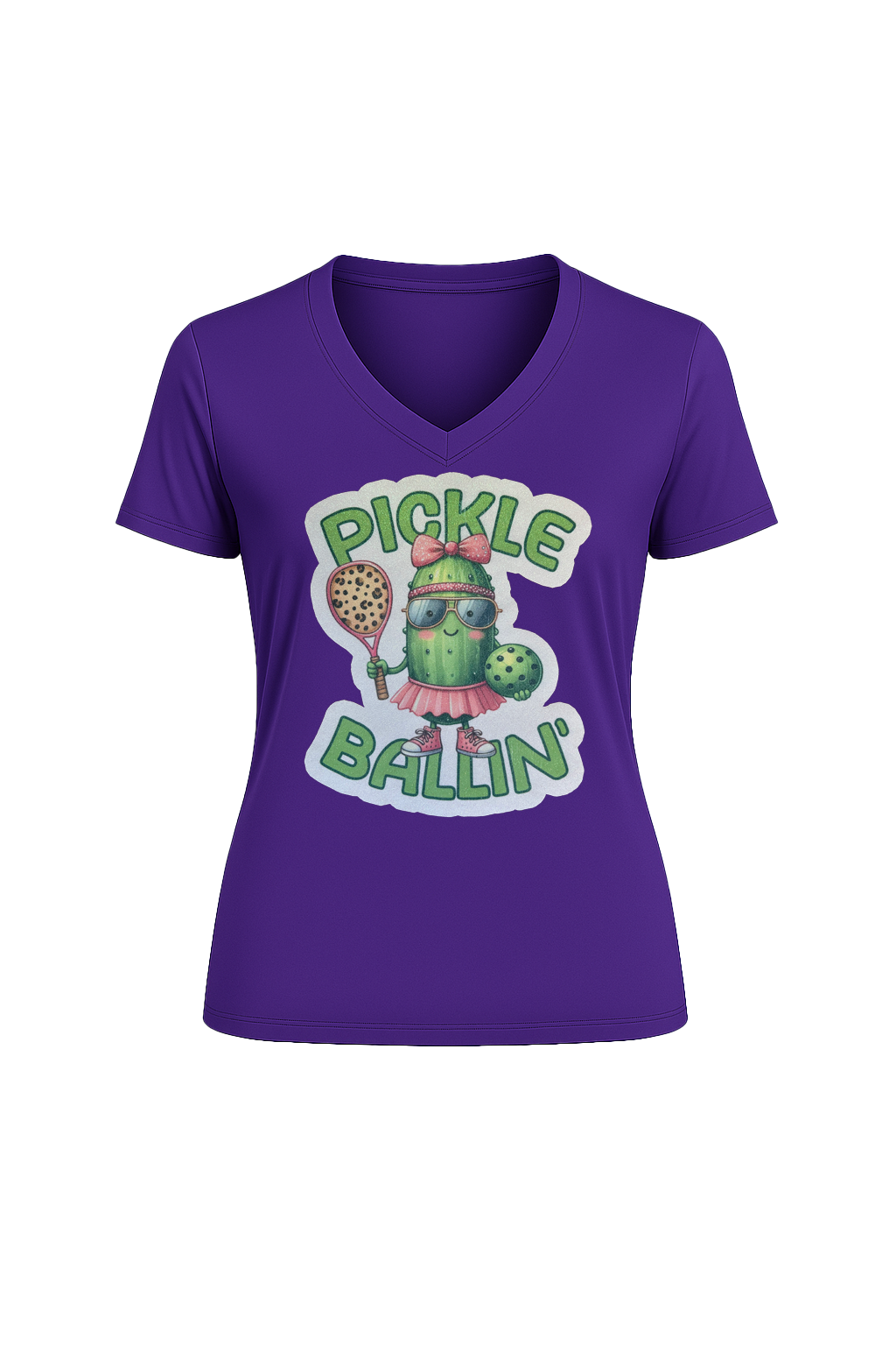 Glitter Pickle Ballin Short Sleeve V-Neck Tee