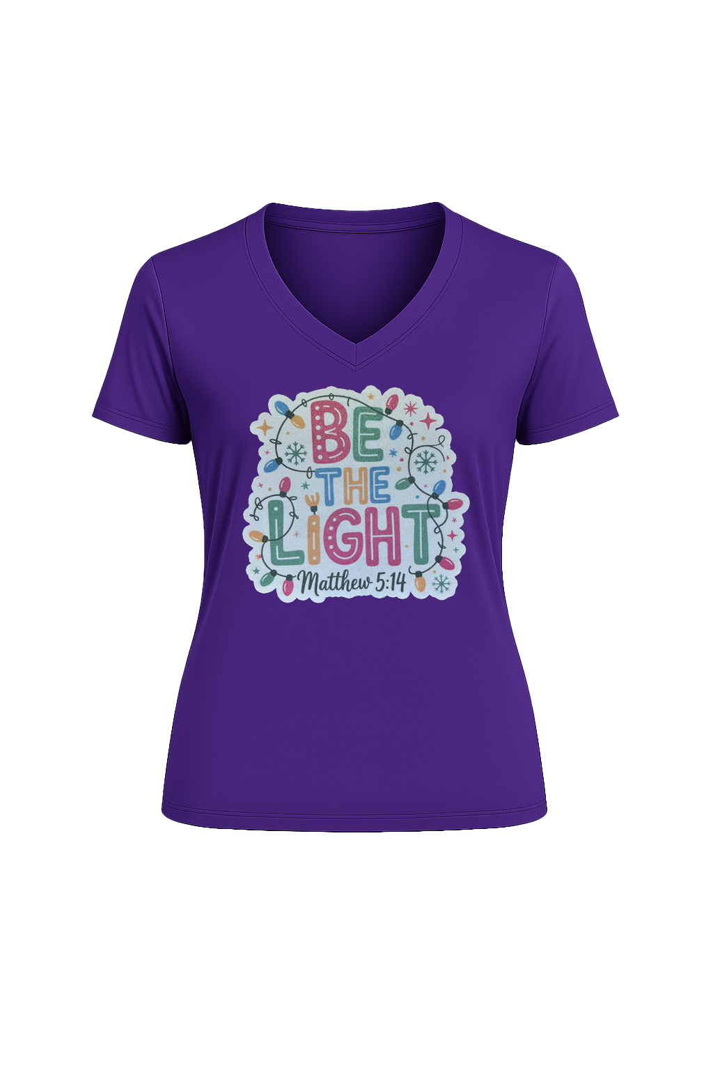 Glitter Be The Light Short Sleeve V-Neck Tee