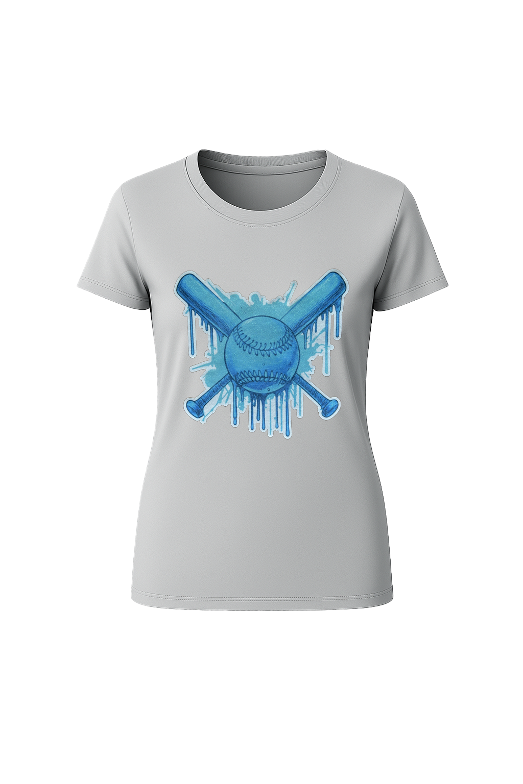 Glitter Blue Drip Bats Short Sleeve Tee