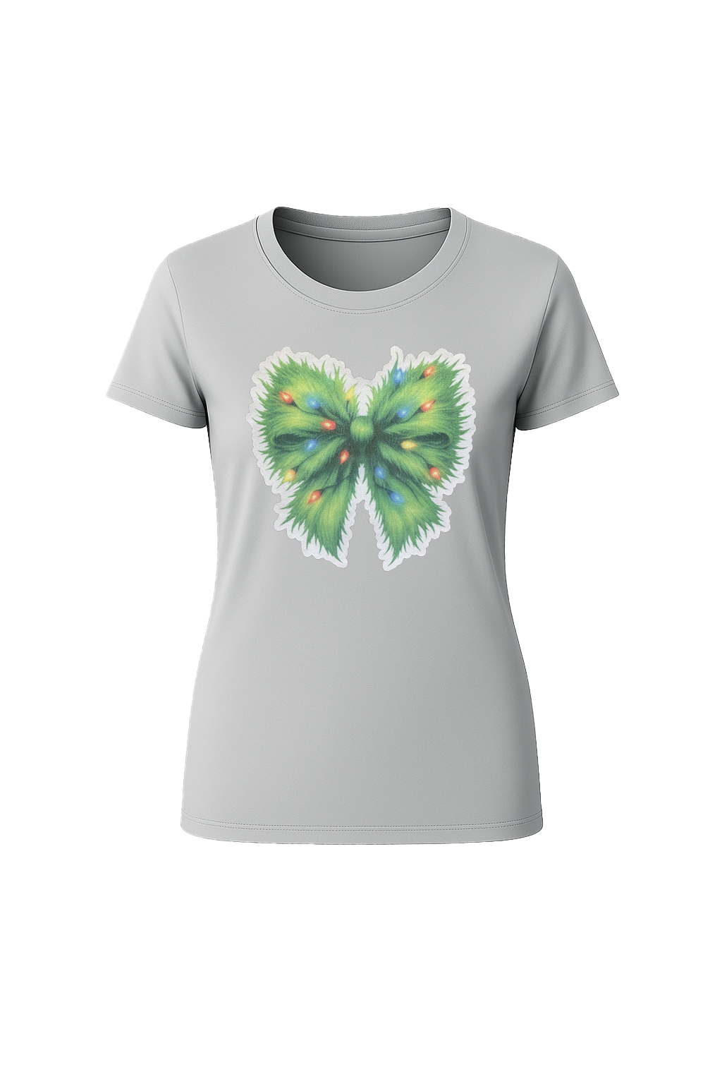 Glitter Evergreen Bow Short Sleeve Tee