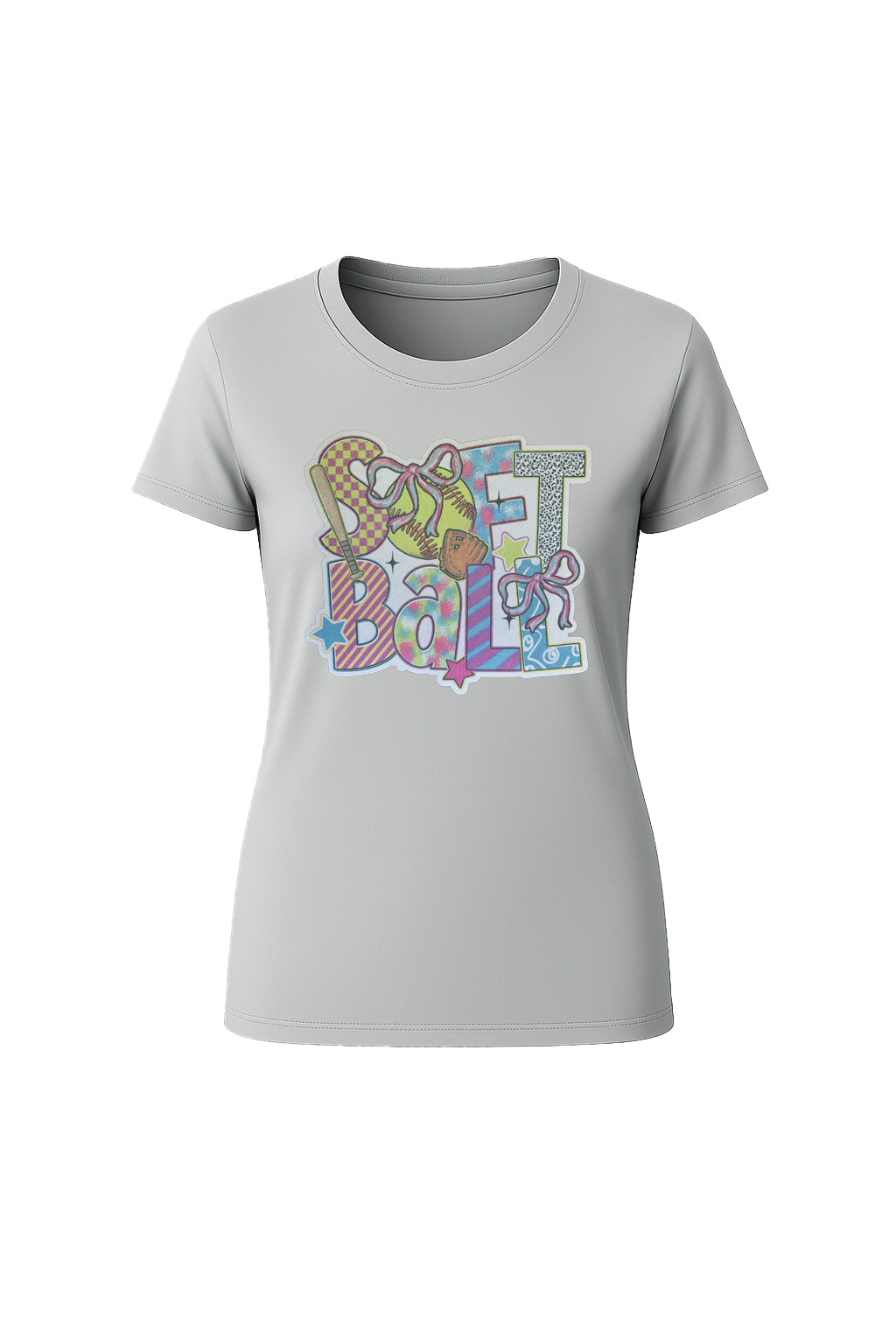 Glitter Softball Collage Short Sleeve Tee