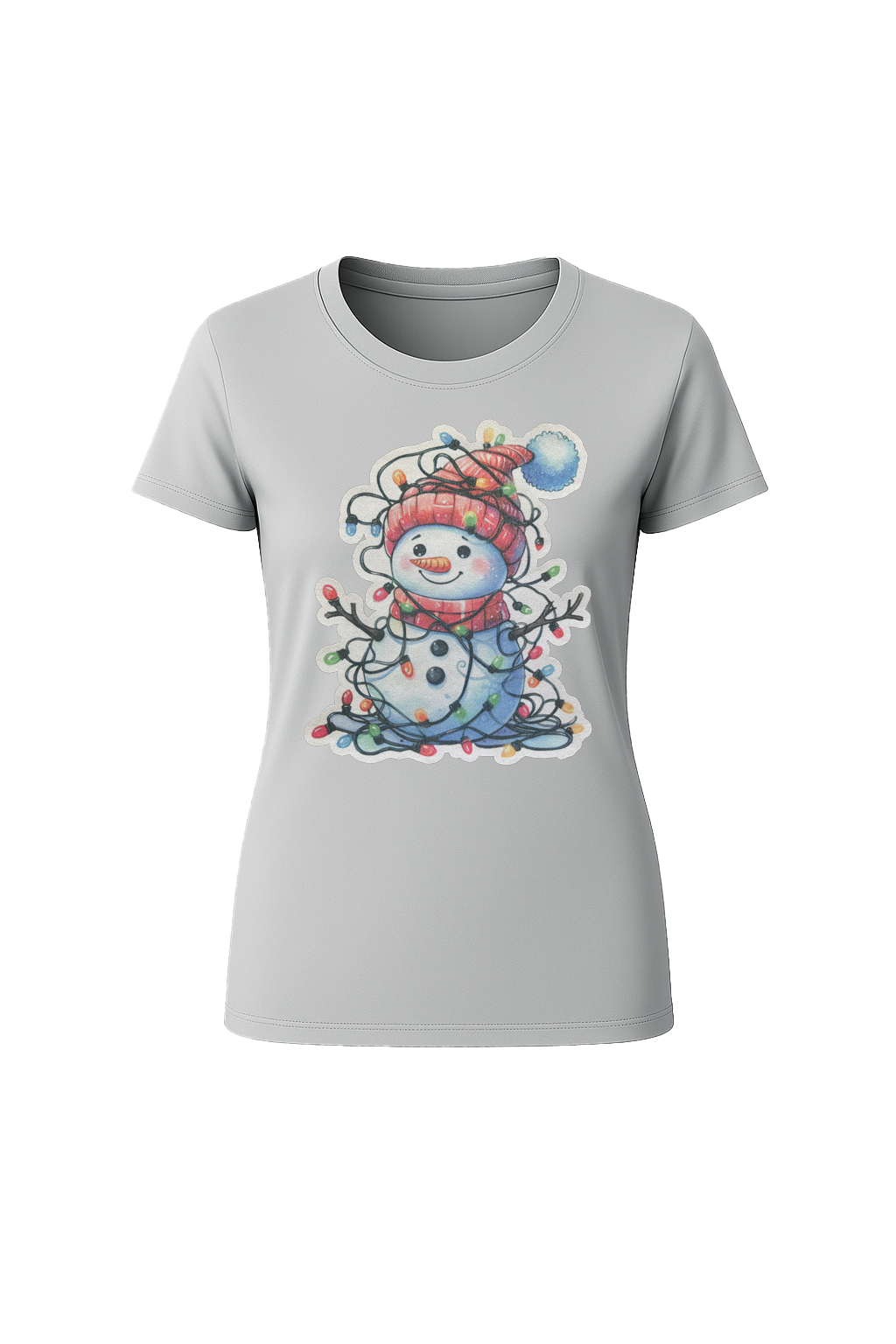 Glitter Tangled Snowman Short Sleeve Tee