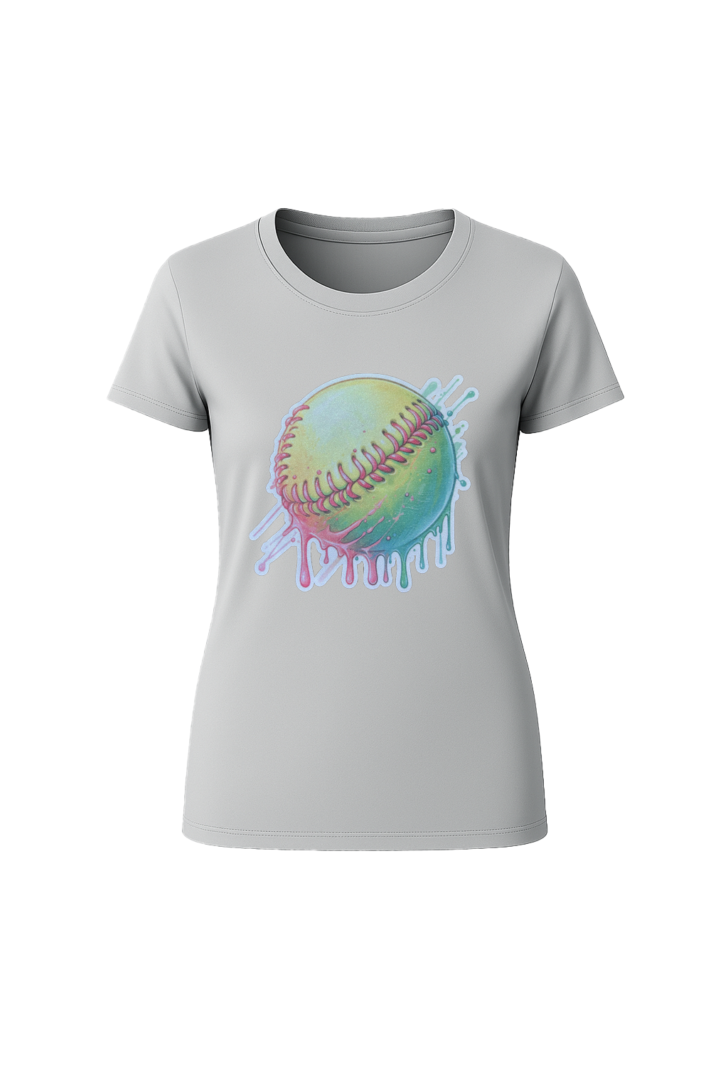 Glitter Softball Drip Short Sleeve Tee
