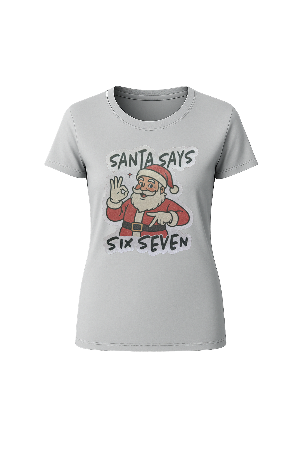 Glitter Santa Says Six Seven Short Sleeve Tee