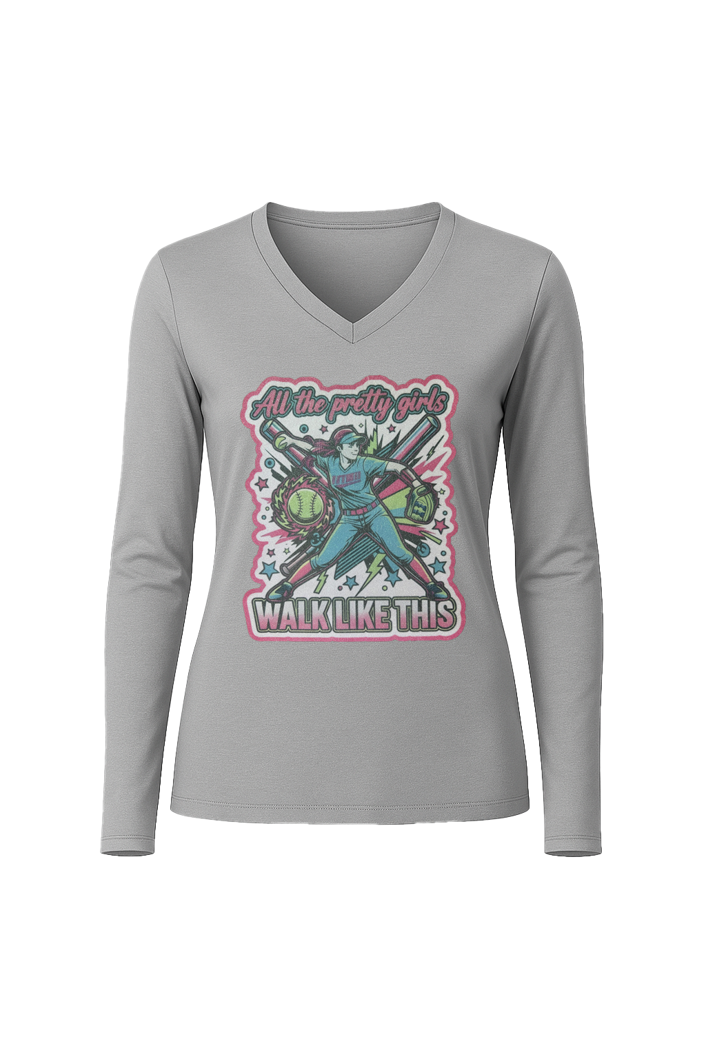 Glitter Pretty Girls Long Sleeve V-Neck Tee