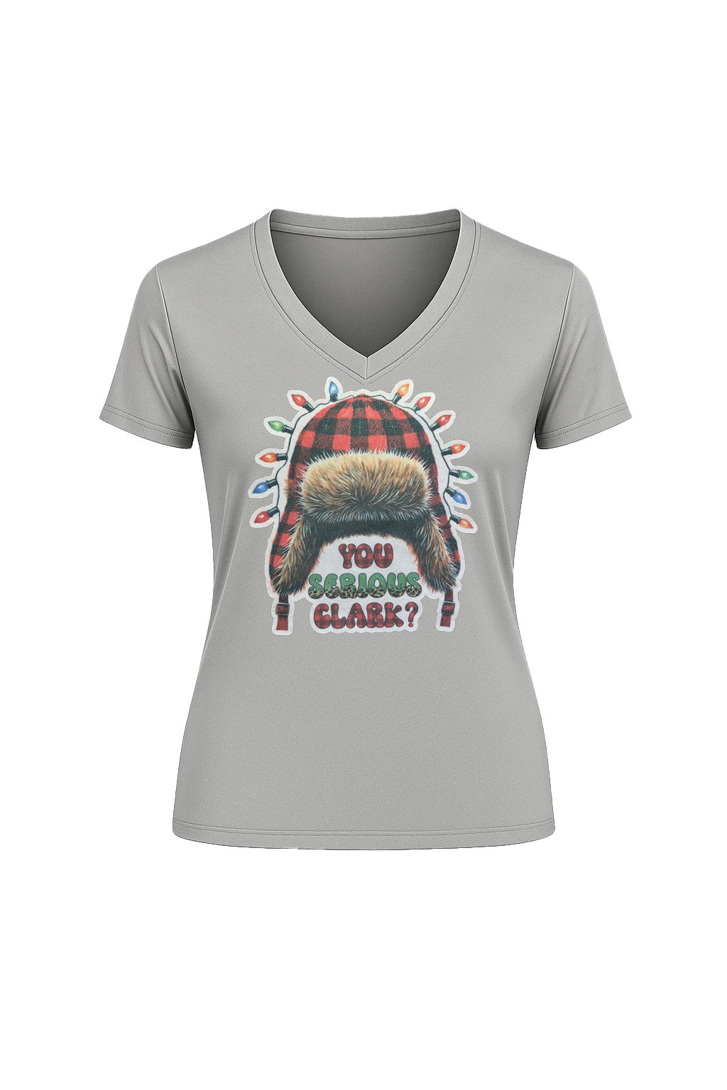 Glitter You Serious Clark? Short Sleeve V-Neck Tee