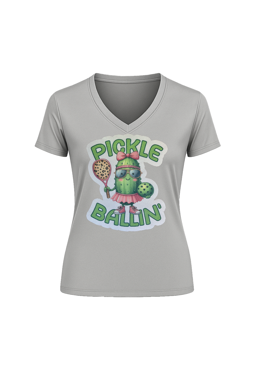Glitter Pickle Ballin Short Sleeve V-Neck Tee
