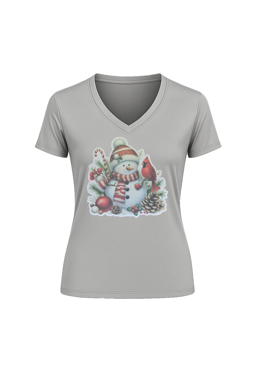 Glitter Cardinal's Gift Short Sleeve V-Neck Tee