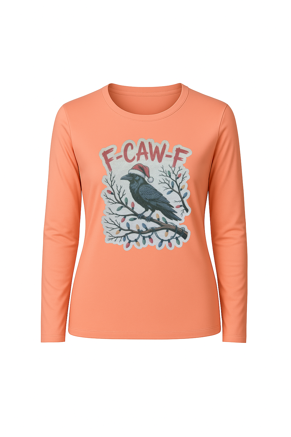 Glitter Christmas Crow Long Sleeve Tee UPF 50