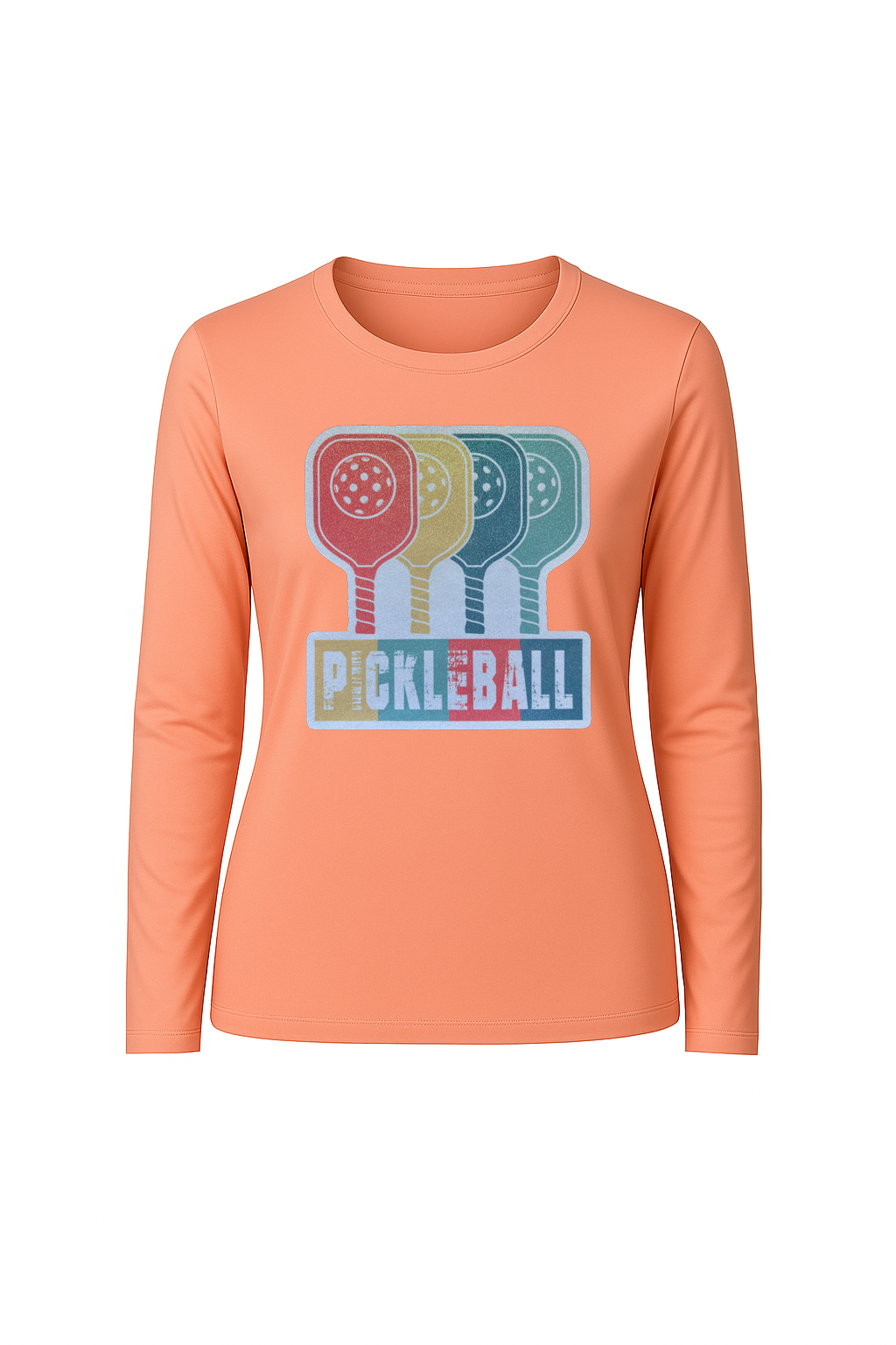 Glitter Pickleball Paddles Long Sleeve Tee UPF 50