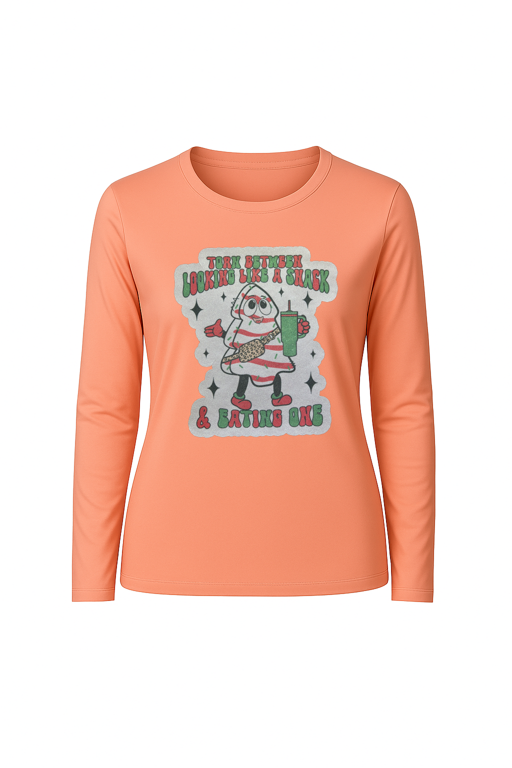 Glitter Christmas Snack Long Sleeve Tee UPF 50