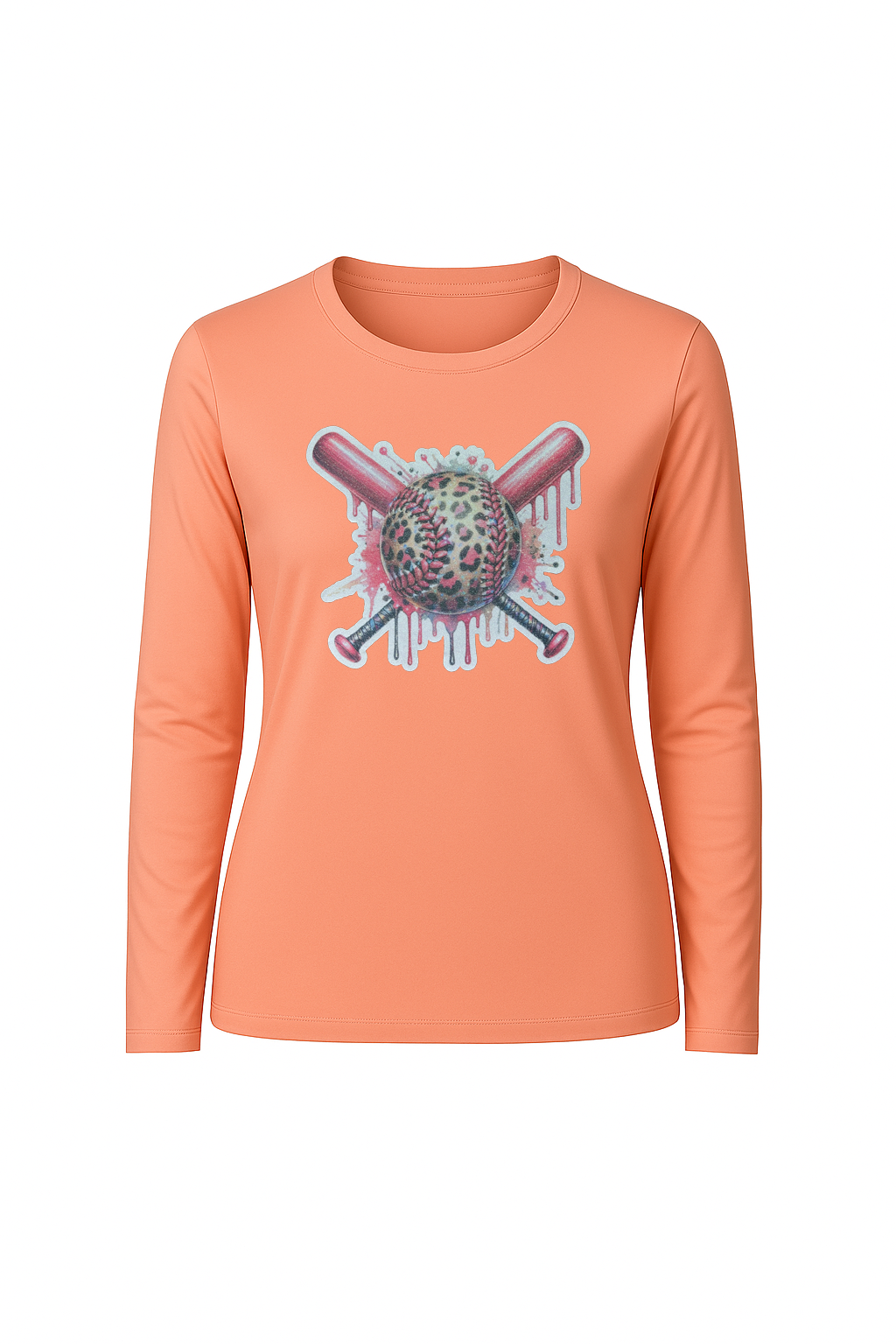 Glitter Leopard Drip Long Sleeve Tee UPF 50