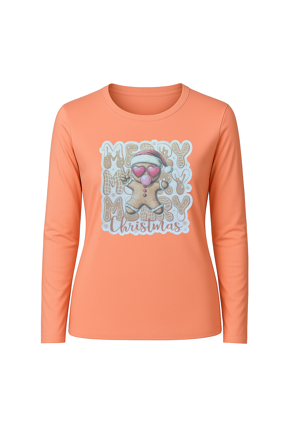 Glitter Gingerbread Bubble Pop Long Sleeve Tee UPF 50