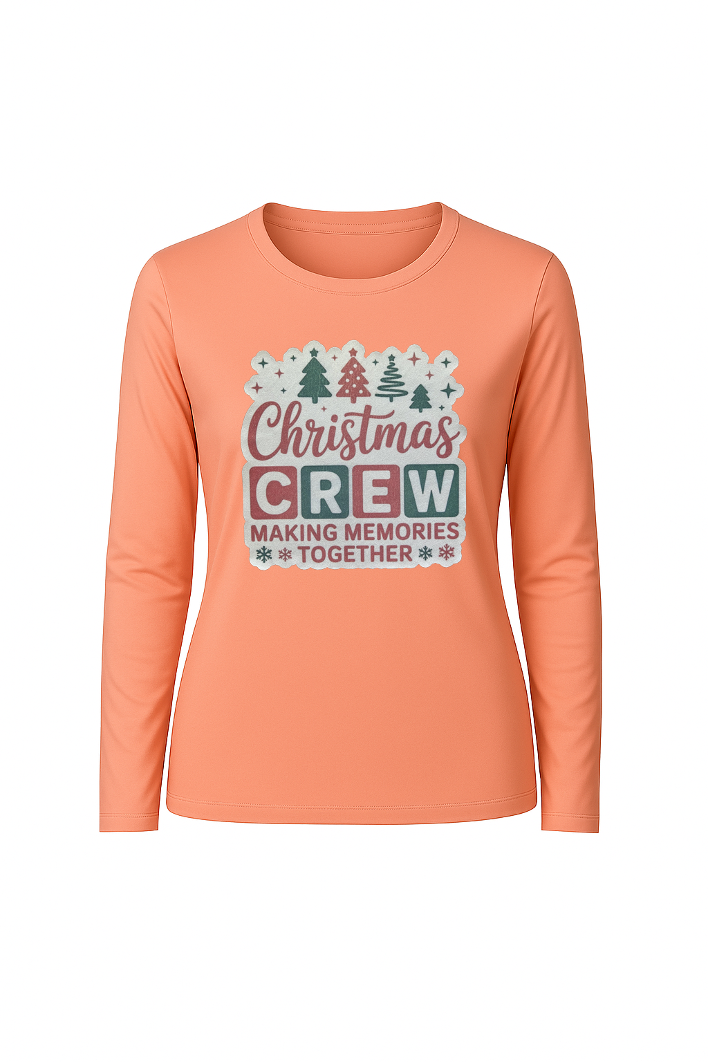 Glitter Christmas Crew Long Sleeve Tee UPF 50